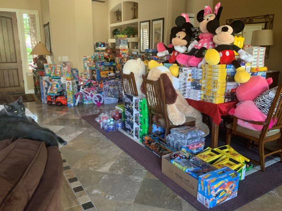 Some of the 3300 toys donated to Phoenix Children's Hospital in December, 2019.